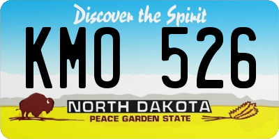 ND license plate KMO526