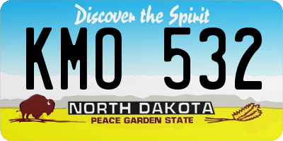 ND license plate KMO532