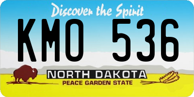 ND license plate KMO536
