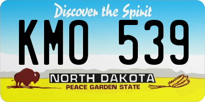 ND license plate KMO539