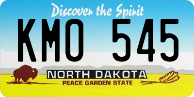 ND license plate KMO545