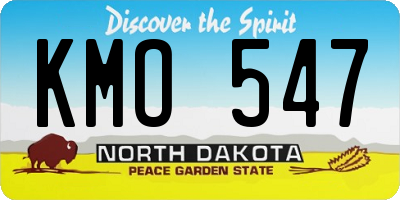 ND license plate KMO547
