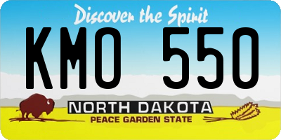 ND license plate KMO550