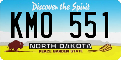 ND license plate KMO551