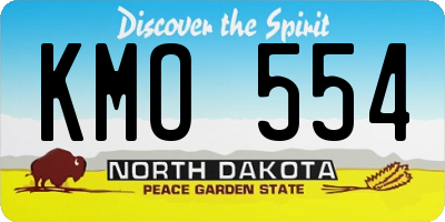 ND license plate KMO554