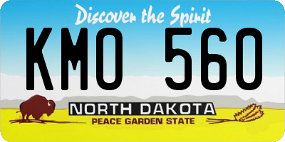 ND license plate KMO560