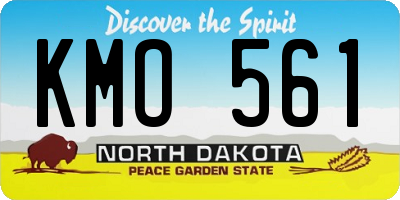 ND license plate KMO561