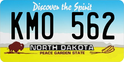ND license plate KMO562