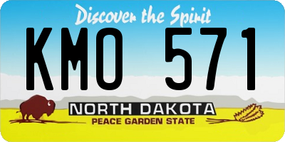 ND license plate KMO571