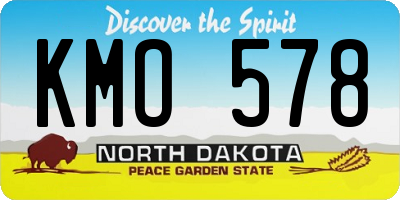 ND license plate KMO578