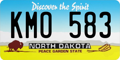 ND license plate KMO583