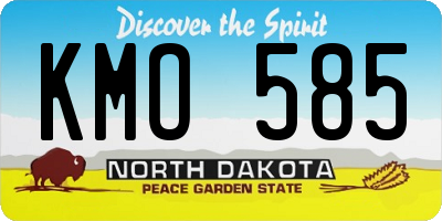 ND license plate KMO585