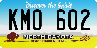 ND license plate KMO602