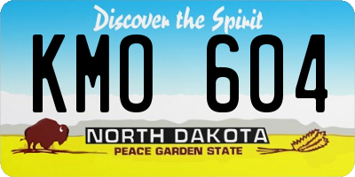 ND license plate KMO604
