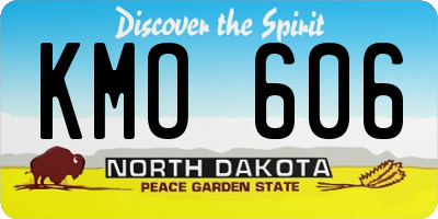 ND license plate KMO606
