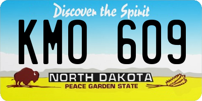 ND license plate KMO609