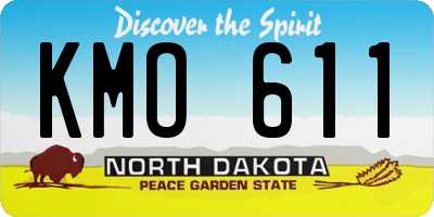 ND license plate KMO611