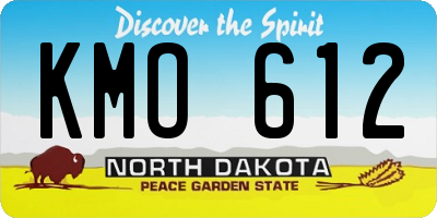 ND license plate KMO612