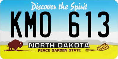 ND license plate KMO613
