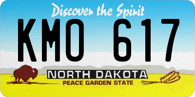 ND license plate KMO617