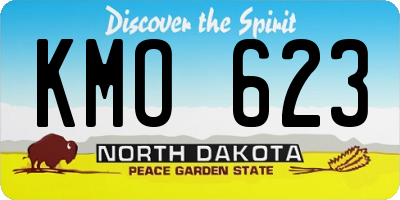 ND license plate KMO623