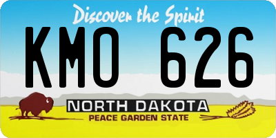 ND license plate KMO626
