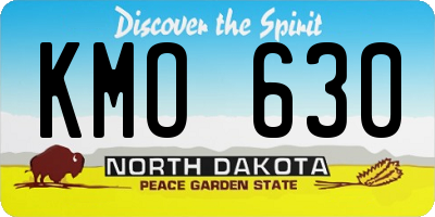 ND license plate KMO630