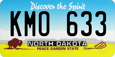 ND license plate KMO633