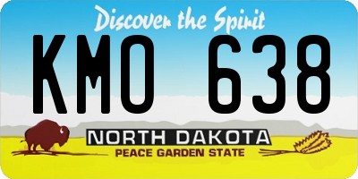 ND license plate KMO638
