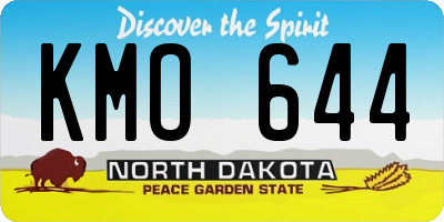 ND license plate KMO644
