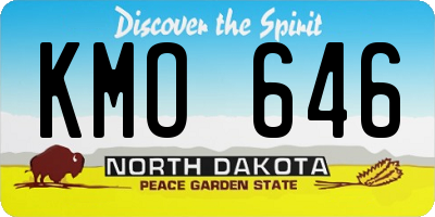 ND license plate KMO646
