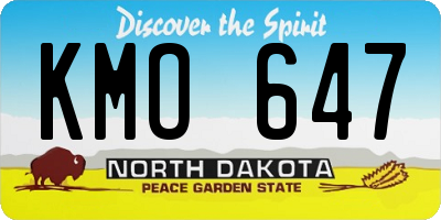 ND license plate KMO647