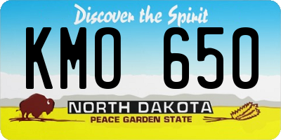 ND license plate KMO650