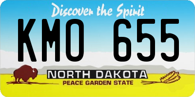 ND license plate KMO655