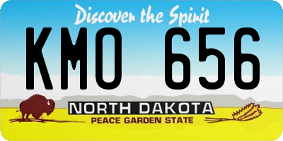 ND license plate KMO656