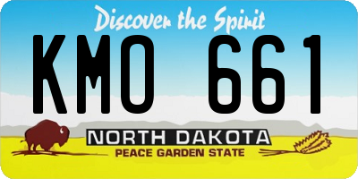 ND license plate KMO661