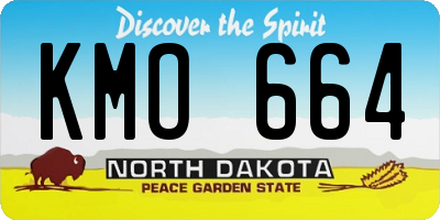 ND license plate KMO664