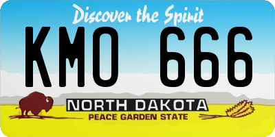 ND license plate KMO666