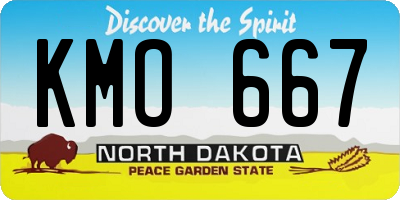 ND license plate KMO667