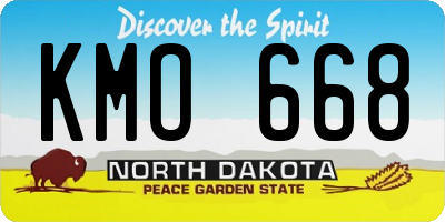 ND license plate KMO668