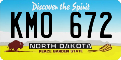 ND license plate KMO672