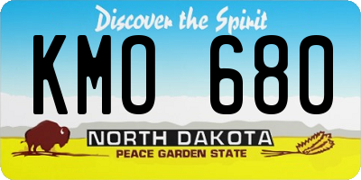 ND license plate KMO680