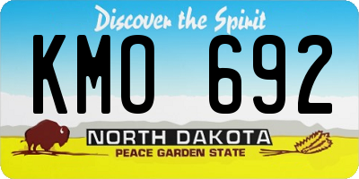 ND license plate KMO692