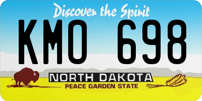 ND license plate KMO698