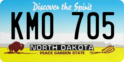 ND license plate KMO705