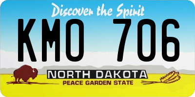 ND license plate KMO706