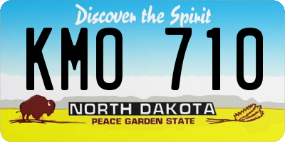 ND license plate KMO710