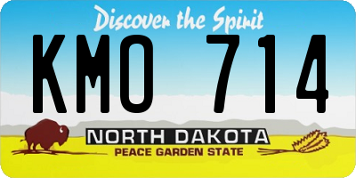 ND license plate KMO714