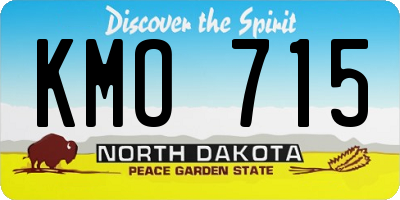 ND license plate KMO715
