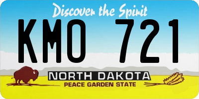 ND license plate KMO721